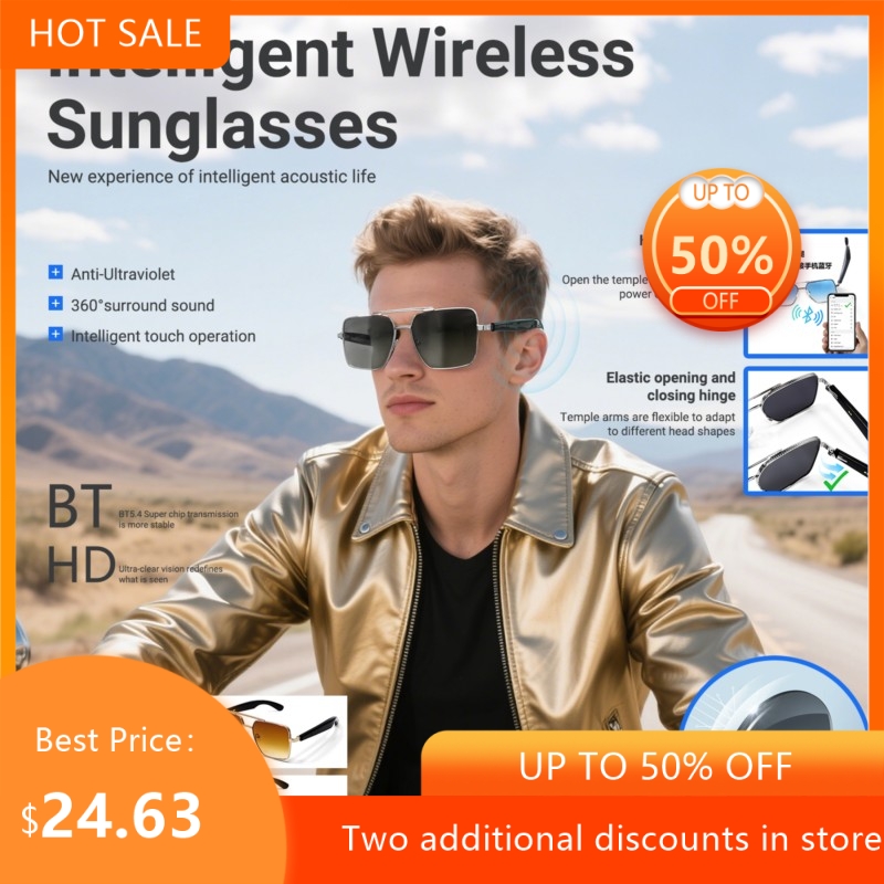 Audio Music Voice - Echowear Smart Hall Switch Magnetic Sunglasses