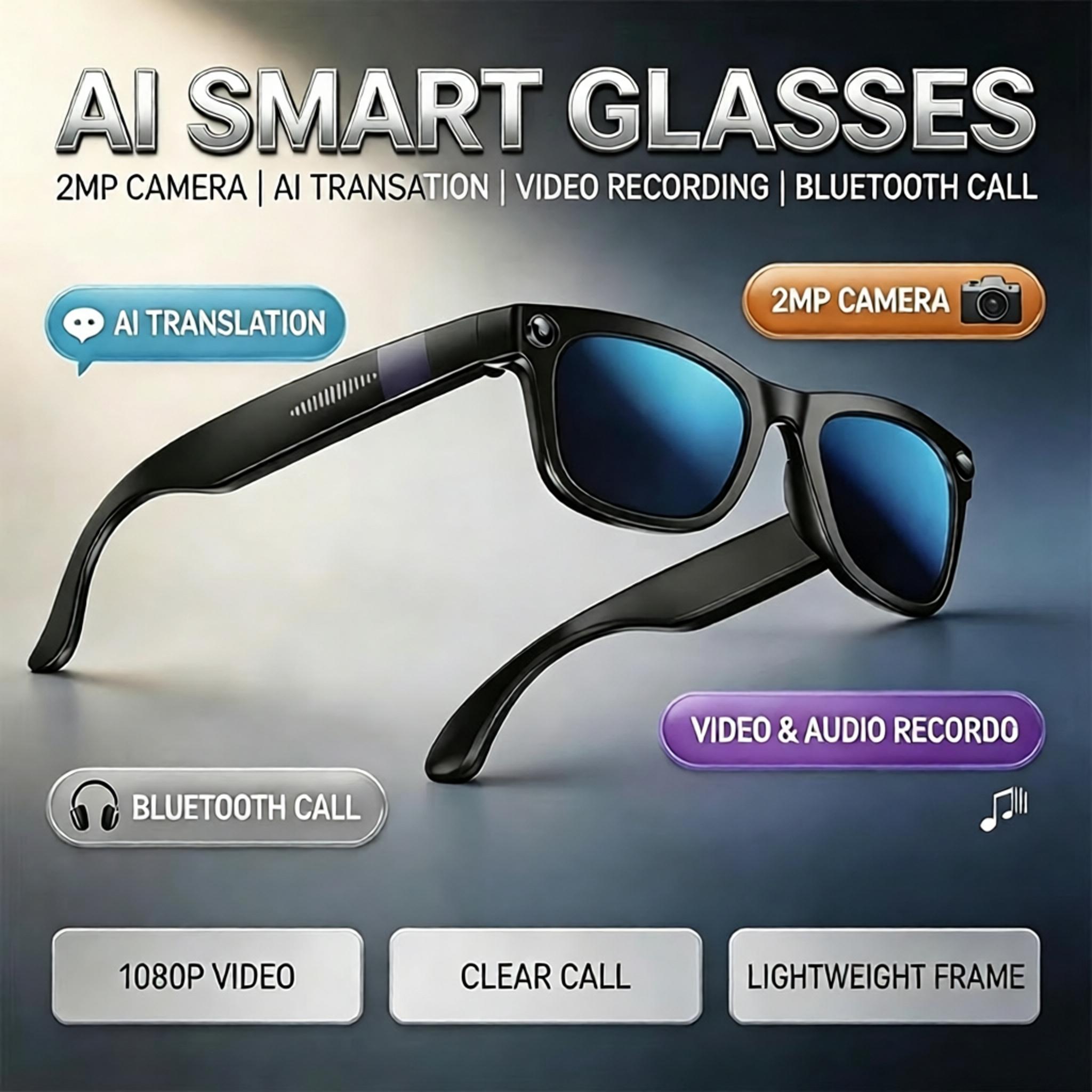 New AI Bluetooth Smart Glasses - Audio Music Voice recension och pris