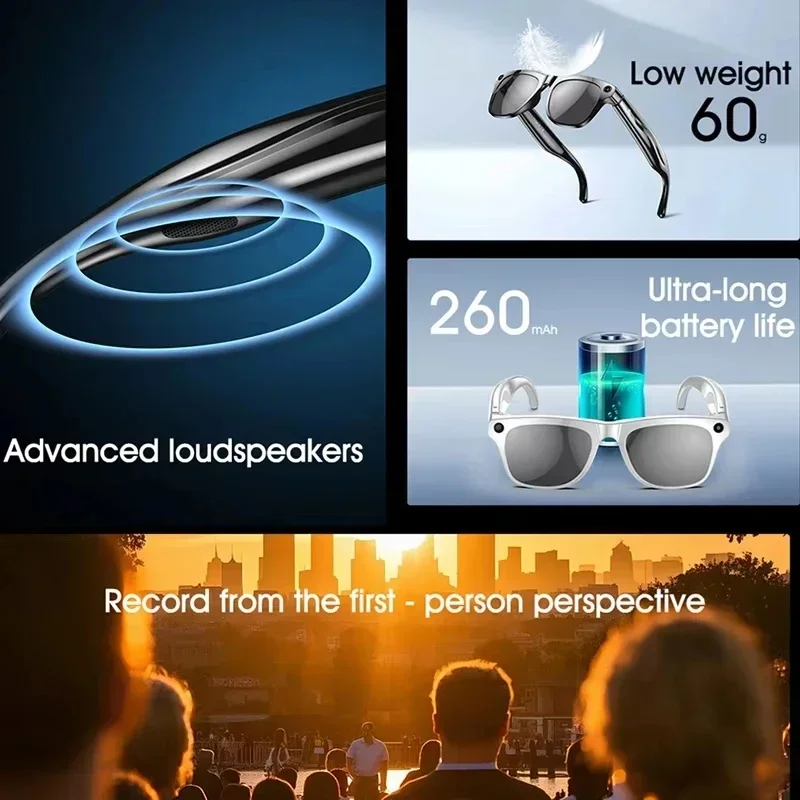 8K Vision AI Eyeglasses Built- - Audio Music Voice recension och pris