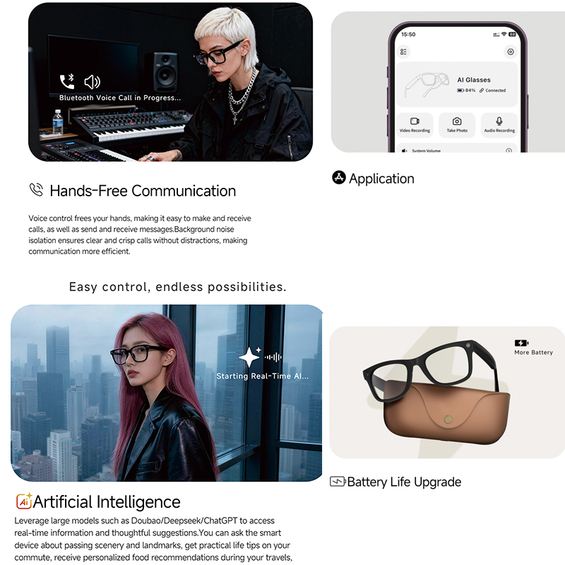 2026 AI smart Glasses HD 800W  - Audio Music Video recension och pris