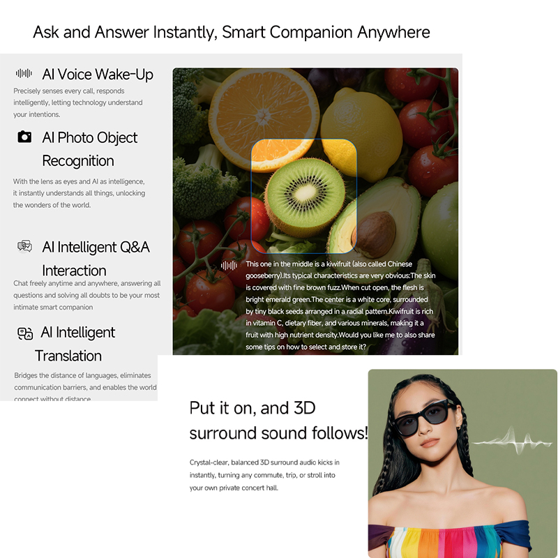 2026 AI smart Glasses HD 800W  - Audio Music Video recension och pris