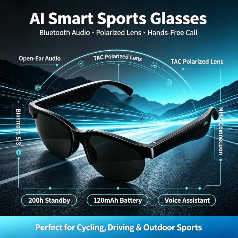 Smart Sports Glasses Open Ear  - Audio Music Bluetooth recension och pris